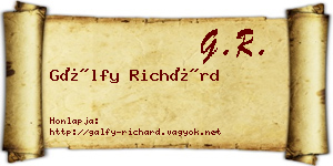 Gálfy Richárd névjegykártya